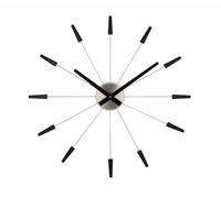 NeXtime Plug Inn Reloj de Pared, Stainless Steel, Negro, 58 cm