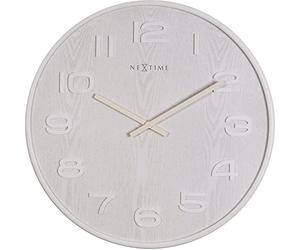 NeXtime 3095WI Madera Madera Reloj de Pared, Blanco, 53 cm