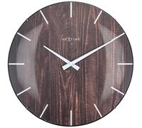 NeXtime 3249BR Edge Madera Dome Reloj de Pared, Marrón, 35 cm