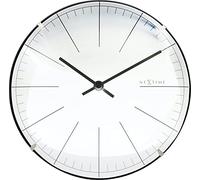 NeXtime 3506WI Big Stripe Mini Dome Mesa Reloj de Pared, Blanco, 20 cm