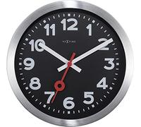 NeXtime 3998ARZW Station Number Index Reloj de Pared, Negro, 19 cm