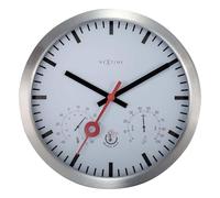 NeXtime 4307ST Clematis Reloj de Pared, Plata, 35 cm
