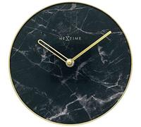 NeXtime 5222ZW Marble Table Reloj de Pared, Negro, 20 cm