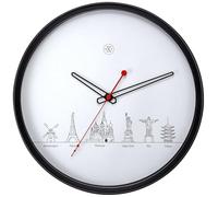 NeXtime 7350 World Tour Reloj de Pared, Negro, 30 cm