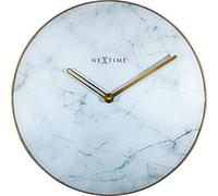 NeXtime 8189WI Marble Reloj de Pared, Oro Blanco, 40 cm