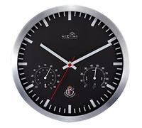 NeXtime 90513ZW Radio Control Weather Station Reloj Meteorológico, Negro, 25 cm
