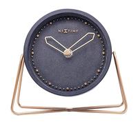 NeXtime Reloj de mesa "CROSS TABLE", muy silencioso, polirresina / metal, negro, redondo, 17,5 x 15,5 cm