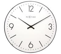 NeXtime Reloj de pared "BASIC DOME", muy silencioso, redondo, blanco, ø 35 cm