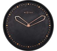 NeXtime Reloj de pared "CROSS", muy silencioso, en polyresin / metal, negro, redondo, ø 35 cm