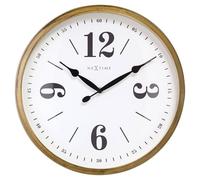 NeXtime Reloj de Pared Rural - 39cm - Reloj silencioso - Blanco/Oro Classic