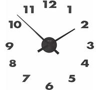 NeXtime Reloj de pared "SMALL HANDS", agujas de aluminio, números para pegar, negro