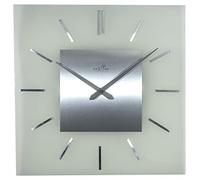 NeXtime Reloj de pared "STRIPE SQUARE RADIO CONTROLLED", radiocontrolado, de vidrio / acero inoxidable, cuadrado, 40 x 40 cm