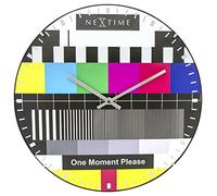 NeXtime Reloj de pared "TESTPAGE DOME", muy silencioso, redondo, colorido, ø 35 cm