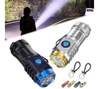 Nextllc Mini Flashlight, Three-Eyed Monster Mini Flash Super Power Flashlight, Slim Portable Pocket Compact Torch for Home Camping (2PCS-A)