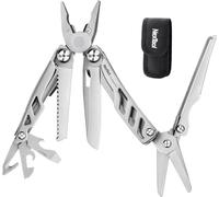 NexTool Flagship Pro Multitools 16 en 1 Alicates Multifuncionales Plegables de Acero Inoxidable, Navaja de Bolsillo con Abrelatas, Tijeras, Camping, Reparaciones, Regalos para Hombres-Plata