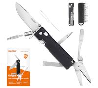NexTool Knight K30 Navaja Plegable 11 en 1 con Bloqueo con 4mm 10 Bits Set | Herramienta Multifuncional EDC con Hoja de Acero 14c28n y Mango de g10, Tijeras Estriadas para Acampar y Uso Diario