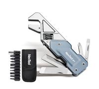 NexTool Multiherramienta EDC, llave multiherramienta 6 en 1 con cuchillo, destornillador plano/Phillips y abridor de botellas, multiherramienta de bicicleta con juego de puntas 9 en 1 y bolsa de
