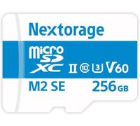 Nextorage Fabricante japonés UHS-II Micro SD tarjeta 256 GB microSDXC U3 V60 Max.Velocidad de lectura 280 MB/s máx.Velocidad de escritura 190MB/s NX-M2SE256G tarjeta microSD