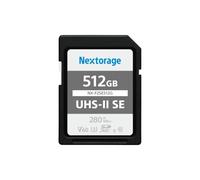 Nextorage Tarjeta SDHC/SDXC de Alta Velocidad F2SE de 512 GB con Rendimiento V60 UHS-II (Lectura de 280 MB/s y Escritura de 150 MB/s) para Video/cámara de grabación Continua 4K/