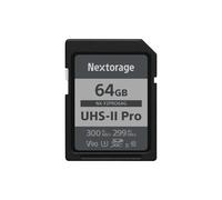 NextorageUltra Fast V90 UHS-II SD Card PRO 64GB max Write Speed 299MB/s Read Speed 300MB/s (SDXC UHS2 Memory Card NX-F2PRO)