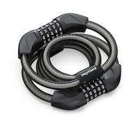 NextSeal Candado Patinete Eléctrico, Candado Bicicleta Combinación de 5 Dígitos, 12MM Cerradura de Doble Cable, Antirrobo de Bicicleta para Scooter, Bici, Moto, 105CM (Negro)