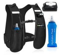 Nextyu Chaleco Hidratación Trail Running Hombre y Mujer, Mochila Correr Ligero Reflectante con Soft Flask 500ml, Correas Pecho Ajustables & Luz LED para Maratón Jogging Senderismo Ciclismo