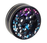 NexusDrive 26g 1.1 Inch Colorful Aluminum and Brass Beadlock Wheel Rims Compatible with 1/18 RC Crawler Cars 1/24 Scale Models Like Scx24 Ax24 FMS and Similar Off-Road Vehicles