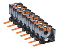 NexusDrive 5 10PK 9mm 12mm 19mm Compatible con Ind A18444 S0718600 Cintas de Etiquetas Reemplazo de Cintas para 1000 4200 6000(8PK Black on Orange)