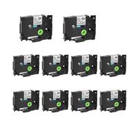 NexusDrive Cinta de Etiqueta laminada de ID Flexible de 10 pcs de Cruxer FX231 FX241 FX251 FX631 Chica Compatible con TZE Máquina de etiquetado Universal Fit(Black on Clear)