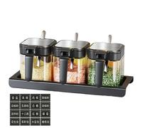 Nexusectar Boîte d'assaisonnement avec cuillère, récipients à condiments avec couvercles | Ensemble de récipien