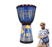 Nexusectar Bongo Drums Adult | Tambor tallado a mano multicolor inspirado en África de 8 pulgadas, instrumentos de percusión, decoración artística de música para lecciones de música, actividades