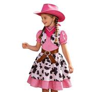 Nexusectar Cowgirl Costume for Girls Children Dress Up Costume with Hat