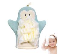 Nexusectar Manopla para, guantes de lavado con de pingüino para el cuerpo, toalla elástica y espumosa, manoplas de ducha agradables a la piel para calmar y limpiar tu piel