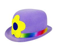 Nexusectar Sombrero de circo | Sombrero de de fieltro con parte plana, accesorios de bufón de para actuaciones, al aire libre, hogar, cosplay, reuniones, festivales