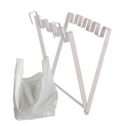Nexusectar Soporte para bolsas de basura para armario de cocina, soporte plegable de acero inoxidable para colgar - Práctico accesorio de cocina, contenedor de compost portátil para colgar, para