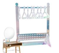 Nexusectar Soporte para pendientes | Soporte acrílico transparente para pendientes con 8 perchas | Soporte de exhibición de ahorro de espacio para almacenamiento de joyas para tocador y mesa