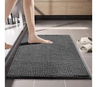 NexusGoods Alfombra de Baño de Chenilla Antideslizante, Suave y Super Absorbente, Lavable a Máquina Secado Rápido para Baño Ducha (Gris Oscuro,60x150cm)
