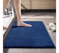 NexusGoods Alfombra de Baño de Chenilla Antideslizante, Suave y Super Absorbente, Lavable a Máquina Secado Rápido para Baño Ducha (Azul Marino,50x80cm)