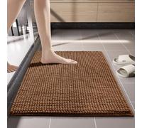 NexusGoods Alfombra de Baño de Chenilla Antideslizante, Suave y Super Absorbente, Lavable a Máquina Secado Rápido para Baño Ducha (Marrón Café,60x150cm)