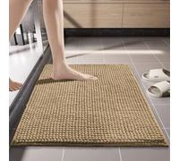 NexusGoods Alfombra de Baño de Chenilla Antideslizante, Suave y Super Absorbente, Lavable a Máquina Secado Rápido para Baño Ducha (Marrón,50x80cm)