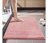 NexusGoods Alfombra de Baño de Chenilla Antideslizante, Suave y Super Absorbente, Lavable a Máquina Secado Rápido para Baño Ducha (Rosa,60x90cm)