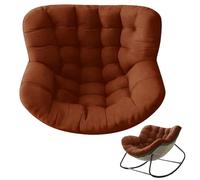 NexusGoods Espesar cojín de Mecedora de Gran tamaño para Adultos Interior/Exterior, Funda reclinable de ratán de algodón Suave, Silla no incluida (Marrón Oscuro)