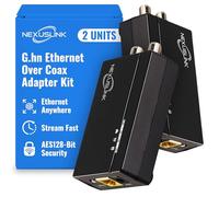 Nexuslink Adaptador Ethernet G.hn sobre coaxial | 1200 Mbps, rendimiento de red rápido y seguro, juegos en línea y transmisión en lugares de difícil acceso, 2 unidades (GCA-1200-KIT)