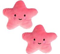 NexusPulse 2 juguetes de peluche con forma de estrella para mascotas, lindo juguete chirriante para juguete interactivo, juguete masticable para mascotas, perro, cachorro, entrenamiento, chirrido