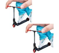 NexusPulse Juego de 2 piezas de patinete de dedo, monopatín de dedo, bicicleta educativa, rodillo de truco, patineta, accesorios de entrenamiento