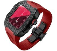NEYENS 40mm 41mm Rm Style Luxury Carbon Fiber Case Rubber Watch Band Butterfly Clasp DIY Modification Kit,For Apple Watch Series 9/8/7 Series Watch Replacement Accessories, 41MM, Agate