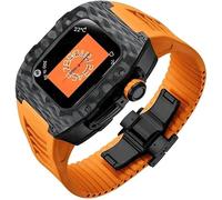 NEYENS 40mm 41mm Rm Style Luxury Carbon Fiber Case Rubber Watch Band Butterfly Clasp DIY Modification Kit,For Apple Watch Series 9/8/7 Series Watch Replacement Accessories, 41MM, Agate