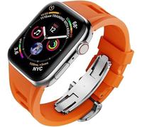 NEYENS Correa de reloj deportivo de silicona líquida, para Apple Watch Ultra de 49 mm, 45 mm, 44 mm, 42 mm, correa de goma de acero inoxidable, kit de mod, para iWatch 9/8/7/6/5/4/SE/3/2/1 de