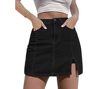 NEYOUQE Falda Pantalon Mujer Verano Comodos Casual Bolsillo con Cremallera de botón Bermudas de Vestir Shorts Negro XL