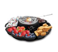 NEYTIIR Juego De Fondue De Chocolate Indor De Mesa,Máquina De Smores Eléctrica 2 En 1,Kit De Tostador De Malvaviscos Familiar Sin Llama For Una Cita Nocturna,Noche De Cine